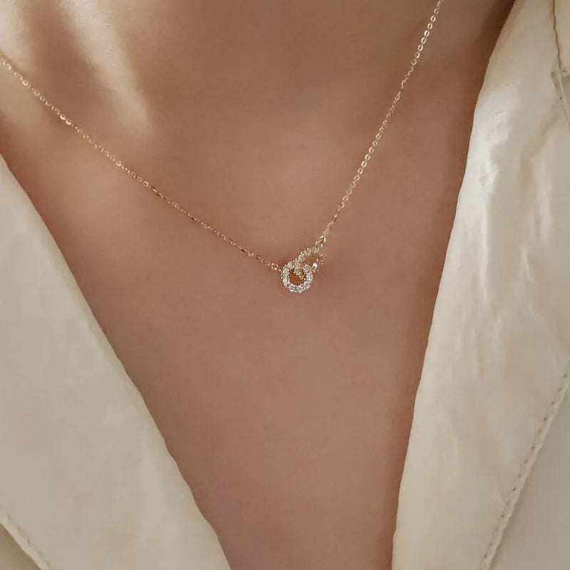 14k Gold Plated Round Chain Pendant Necklace [JIS2024032611]