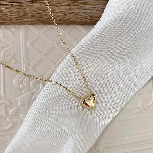 Heart Shape 14k Gold Plated Chain Necklace [JIS2024032613]