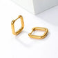 Square 18k Gold Plated Hoop Earrings [JIS2024032726]