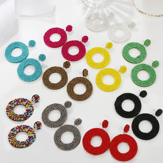 Round Color Beads Earrings [JIS2024032746]
