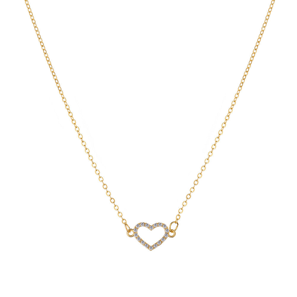Heart Rhinestone Pendant Necklace [JIS2024032603]