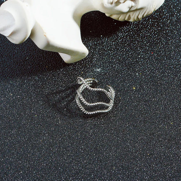 Metal C-shaped Wave Clip Earrings [JIS2024032745]