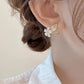 Flower Rhinestones Gold Plated Drop Earrings [JIS2024032714]