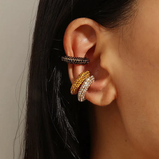 Diamond Clip Earrings [JIS2024032607]