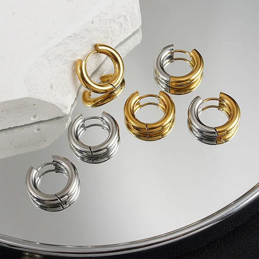 Titanium Steel Hoop Earrings [JIS2024032720]