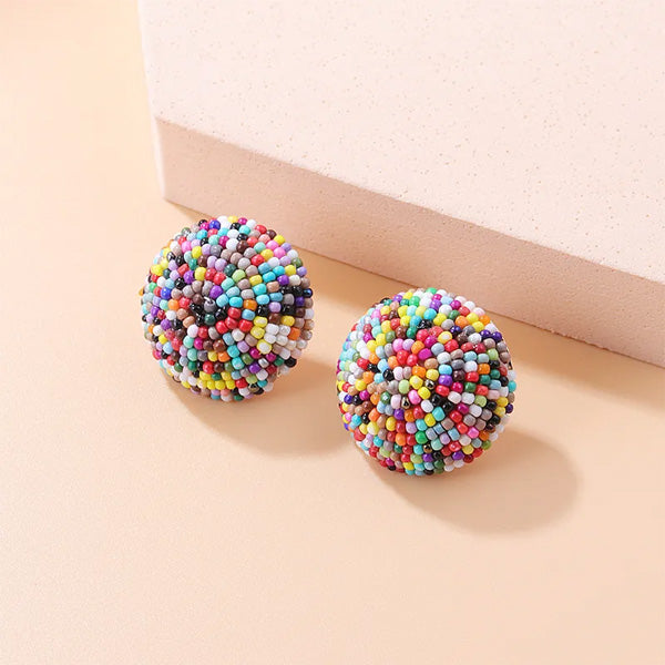 Colorful Hemisphere Beads Earrings [JIS2024032755]