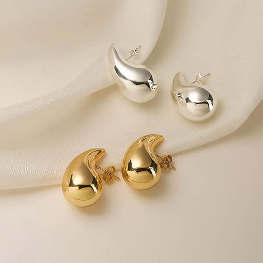 Water Drop 18K Gold Stud Earrings [JIS2024032501]